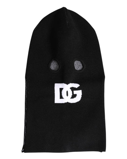 Dolce & Gabbana Black Cashmere Knitted Ski Mask Balaclava Hat