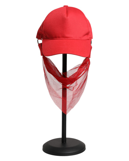 Dolce & Gabbana Red Cotton 6 Panels Women Baseball Cap