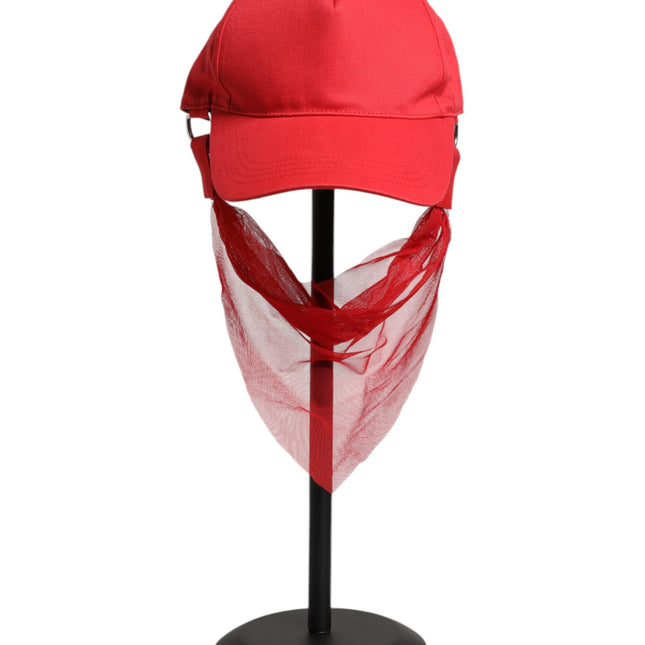 Dolce & Gabbana Red Cotton 6 Panels Women Baseball Cap