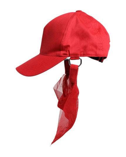 Dolce & Gabbana Red Cotton 6 Panels Women Baseball Cap