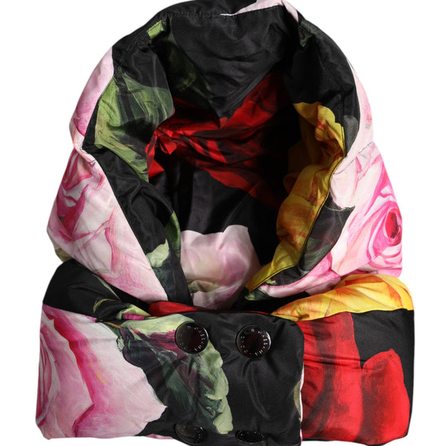 Dolce & Gabbana Black Floral Print Whole Head Wrap Hat