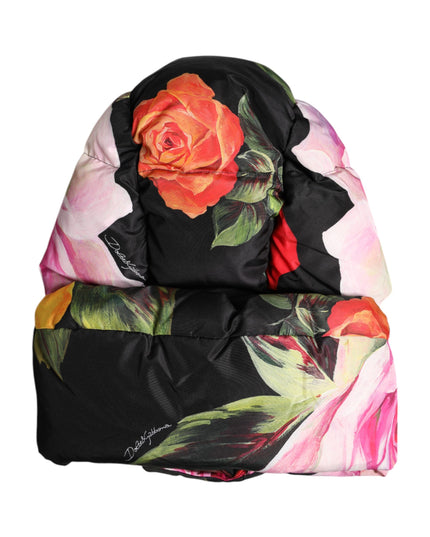 Dolce & Gabbana Black Floral Print Whole Head Wrap Hat
