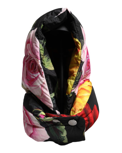 Dolce & Gabbana Black Floral Print Whole Head Wrap Hat