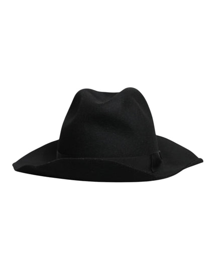 Dolce & Gabbana Black Wide Brim Trilby Fedora Hat