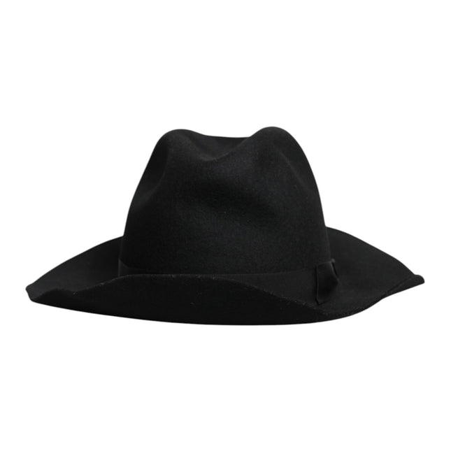Dolce & Gabbana Black Wide Brim Trilby Fedora Hat