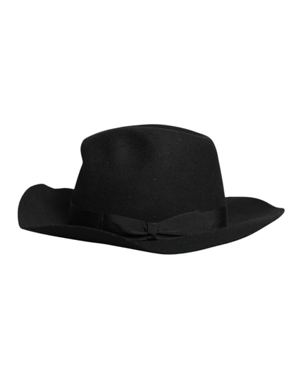 Dolce & Gabbana Black Wide Brim Trilby Fedora Hat