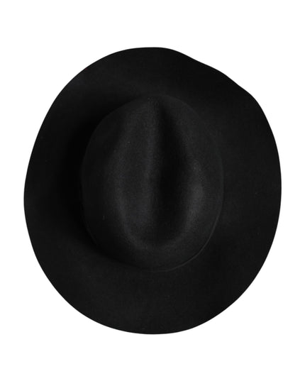 Dolce & Gabbana Black Wide Brim Trilby Fedora Hat