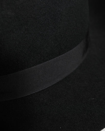 Dolce & Gabbana Black Wide Brim Trilby Fedora Hat