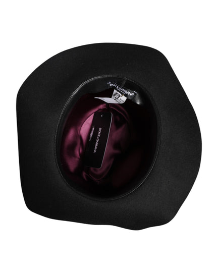 Dolce & Gabbana Black Wide Brim Trilby Fedora Hat