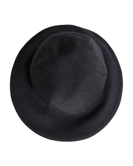 Dolce & Gabbana Black Cotton Wide Brim Bucket Hat