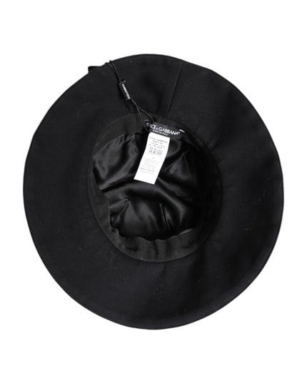 Dolce & Gabbana Black Cotton Wide Brim Bucket Hat