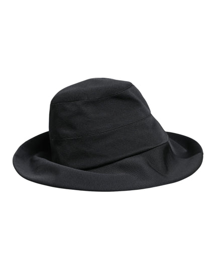 Dolce & Gabbana Black Cotton Wide Brim Fedora Hat