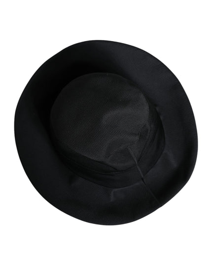 Dolce & Gabbana Black Cotton Wide Brim Fedora Hat
