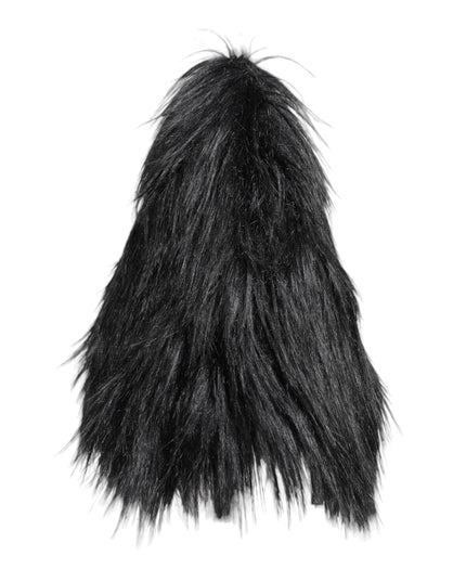 Dolce & Gabbana Black Acrylic Fur Womens Bucket Hat