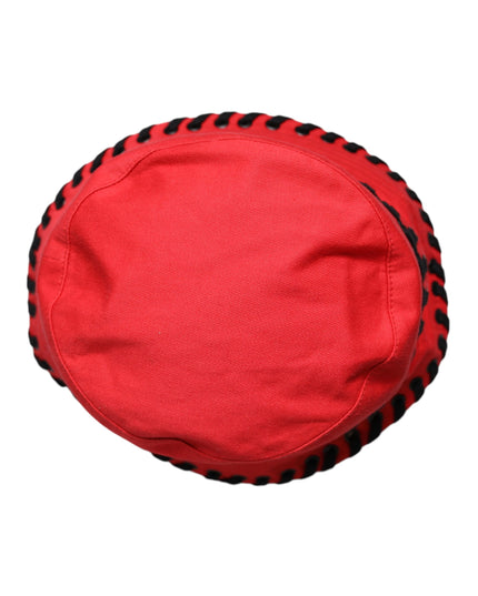 Dolce & Gabbana Red Lace Polyester Wide Brim Bucket Hat