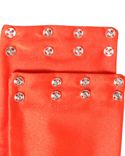 Dolce & Gabbana Orange Nylon Stretch Women Neck Warmer Scarf