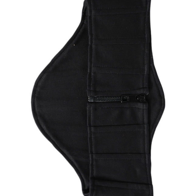 Dolce & Gabbana Black Cotton Waist Tuxedo Belt Cummerbund