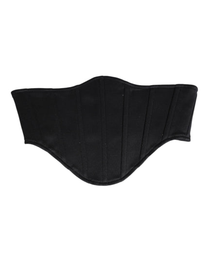 Dolce & Gabbana Black Cotton Waist Tuxedo Belt Cummerbund