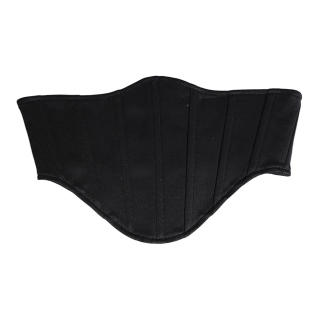 Dolce & Gabbana Black Cotton Waist Tuxedo Belt Cummerbund