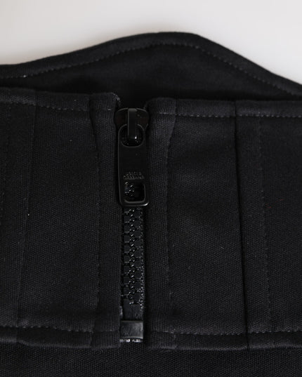 Dolce & Gabbana Black Cotton Waist Tuxedo Belt Cummerbund