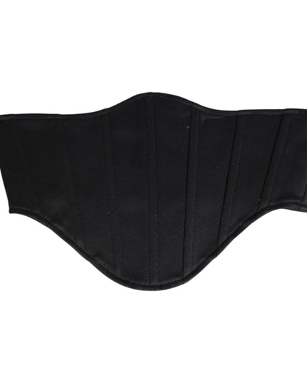 Dolce & Gabbana Black Cotton Waist Tuxedo Belt Cummerbund