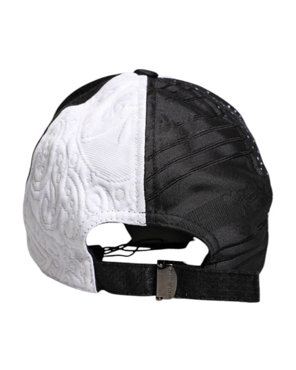 Dolce & Gabbana White Black Polka Dot Feathers Baseball Cap
