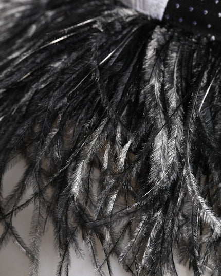 Dolce & Gabbana White Black Polka Dot Feathers Baseball Cap