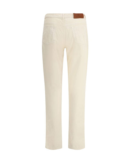 Brunello Cucinelli White Cotton Casual Pants