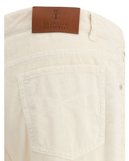 Brunello Cucinelli White Cotton Casual Pants