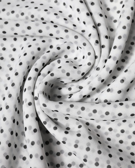 Dolce & Gabbana White Polka Dots Polyester Wrap Shawl Scarf