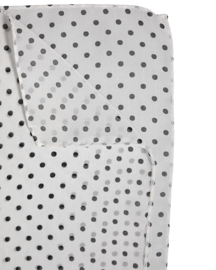 Dolce & Gabbana White Polka Dots Polyester Wrap Shawl Scarf