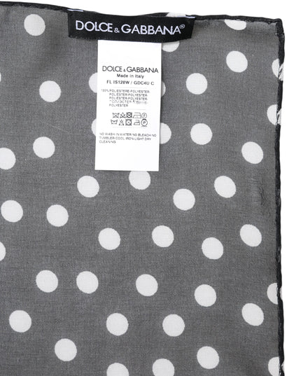 Dolce & Gabbana Black Polka Dots Polyester Wrap Shawl Scarf