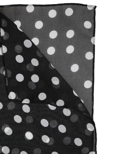 Dolce & Gabbana Black Polka Dots Polyester Wrap Shawl Scarf