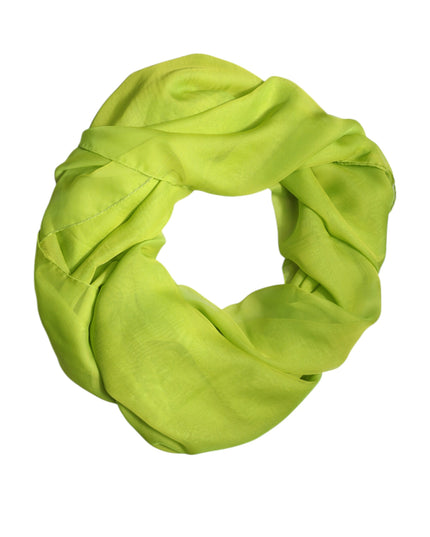 Dolce & Gabbana Green Silk Rectangle Wrap Shawl Neck Warmer Scarf