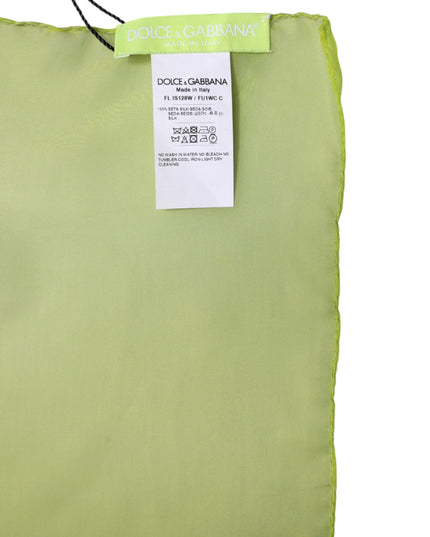 Dolce & Gabbana Green Silk Rectangle Wrap Shawl Neck Warmer Scarf