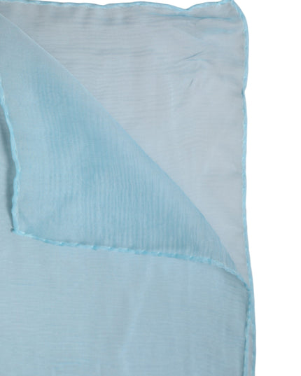 Dolce & Gabbana Light Blue Silk Rectangle Wrap Shawl Scarf
