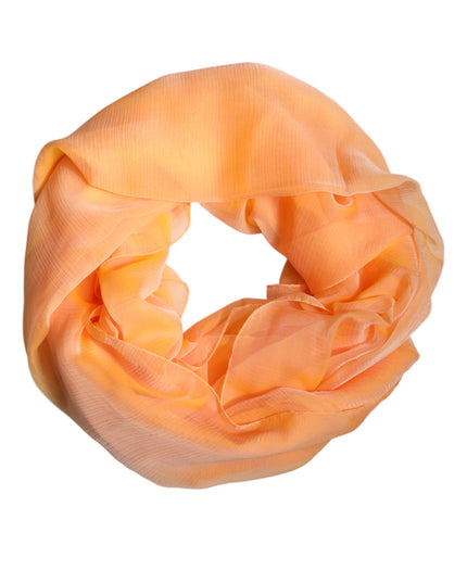 Dolce & Gabbana Orange Silk Rectangle Wrap Shawl Scarf
