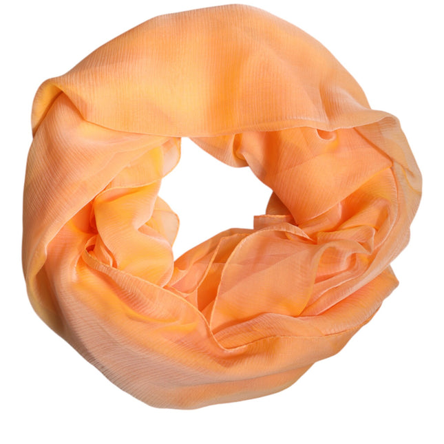 Dolce & Gabbana Orange Silk Rectangle Wrap Shawl Scarf