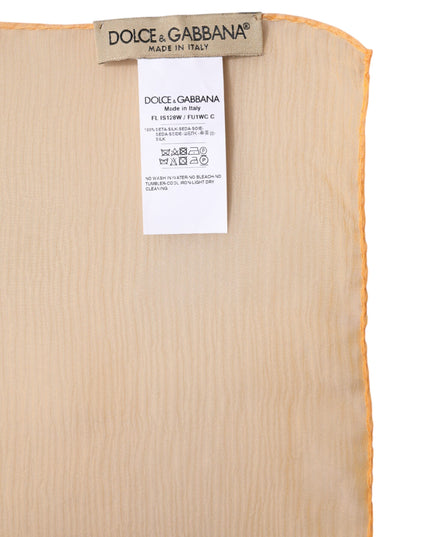 Dolce & Gabbana Orange Silk Rectangle Wrap Shawl Scarf