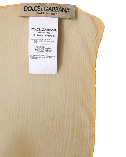 Dolce & Gabbana Yellow Silk Rectangle Wrap Shawl Scarf