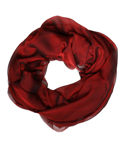 Dolce & Gabbana Red Silk Rectangle Women Wrap Shawl Scarf