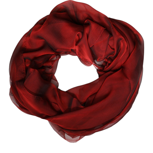 Dolce & Gabbana Red Silk Rectangle Women Wrap Shawl Scarf
