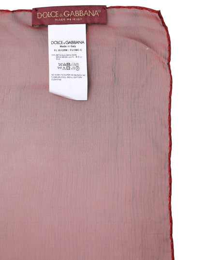 Dolce & Gabbana Red Silk Rectangle Women Wrap Shawl Scarf