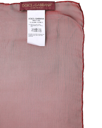 Dolce & Gabbana Red Silk Rectangle Women Wrap Shawl Scarf