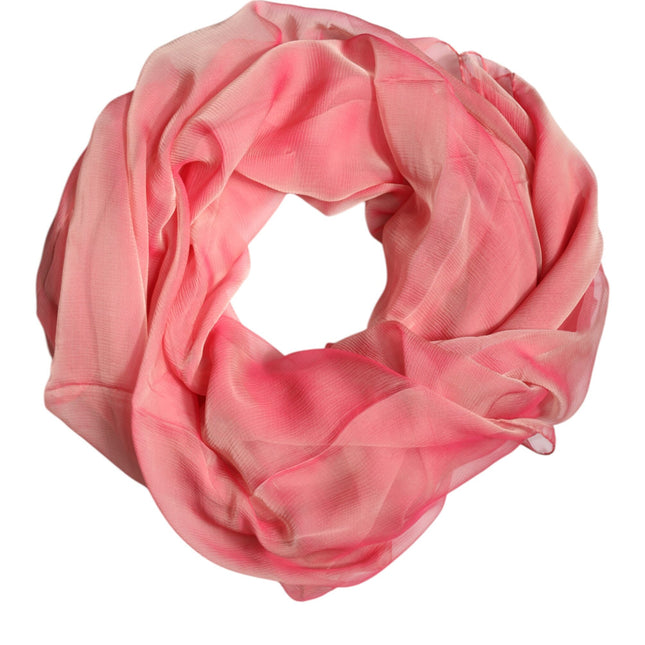 Dolce & Gabbana Pink Silk Rectangle Women Wrap Shawl Scarf