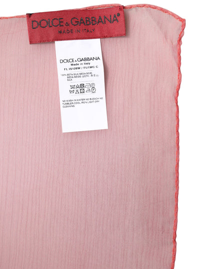 Dolce & Gabbana Pink Silk Rectangle Women Wrap Shawl Scarf