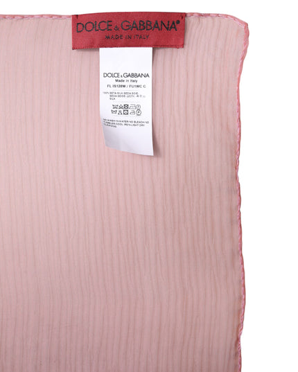 Dolce & Gabbana Pink Silk Rectangle Women Wrap Shawl Scarf