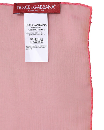 Dolce & Gabbana Pink Silk Rectangle Women Wrap Shawl Scarf