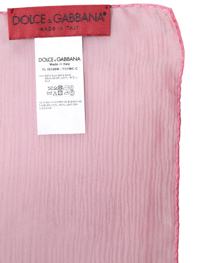 Dolce & Gabbana Pink Silk Rectangle Women Wrap Shawl Scarf