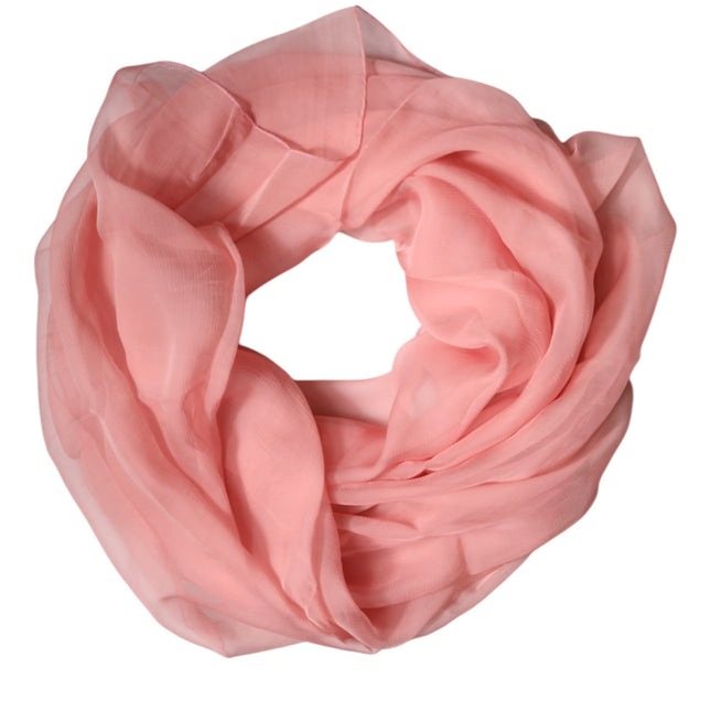 Dolce & Gabbana Pink Silk Rectangle Women Wrap Shawl Scarf